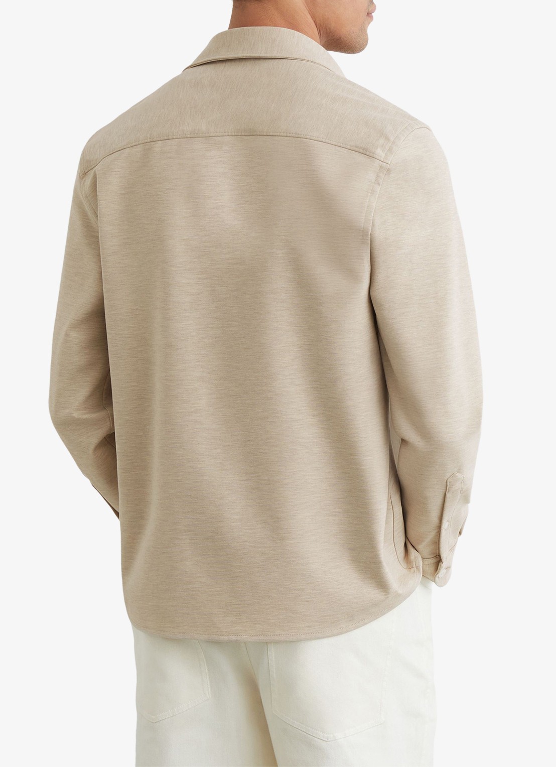Reiss Mcshane overshirt met borstzakken - achterkant beige