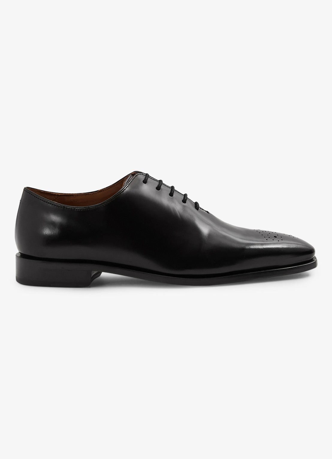 Reiss Mead brogue van leer - detail 2 black / zwart