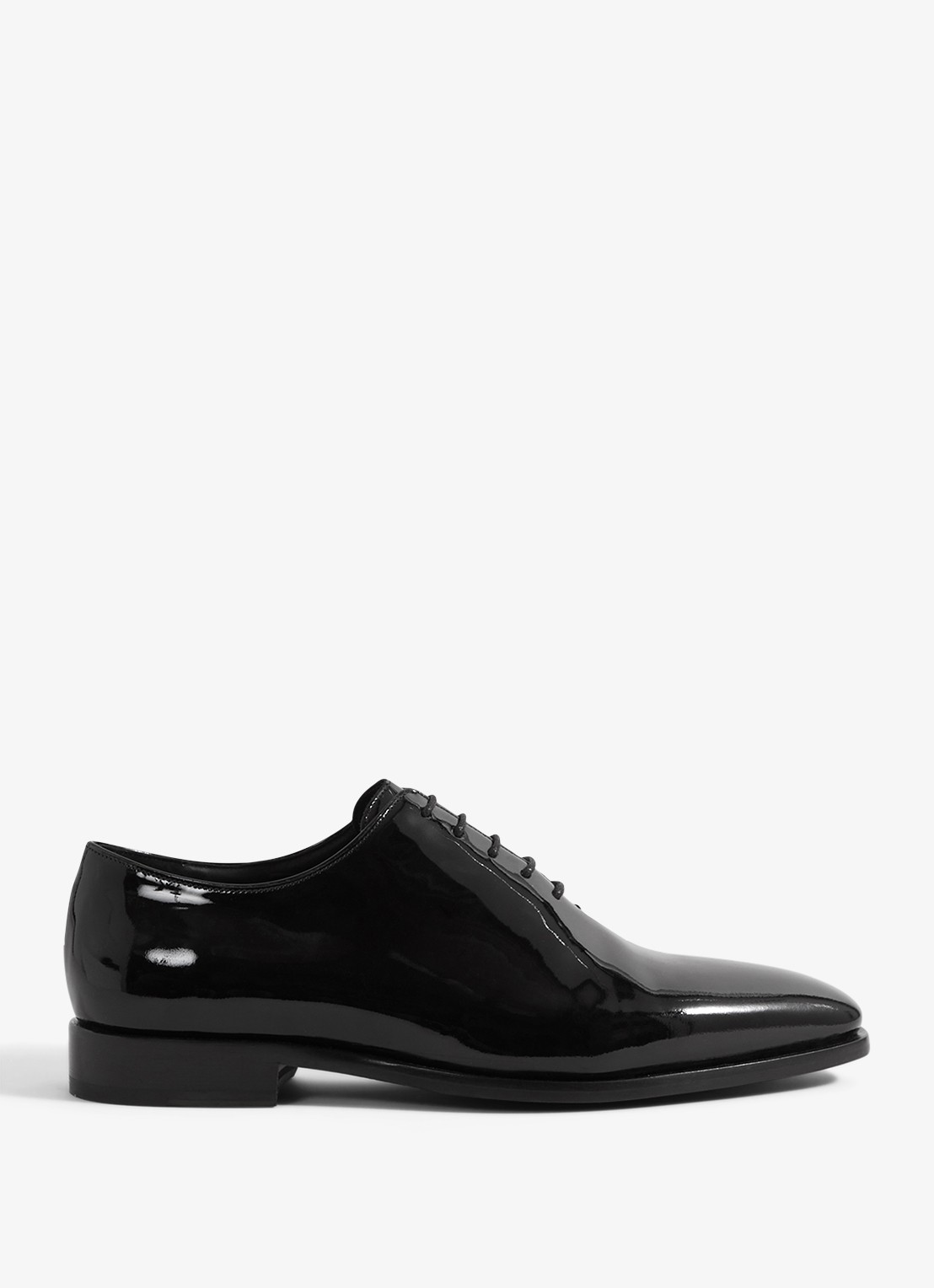 Reiss Mead veterschoen van lakleer - voorkant 3 black / zwart
