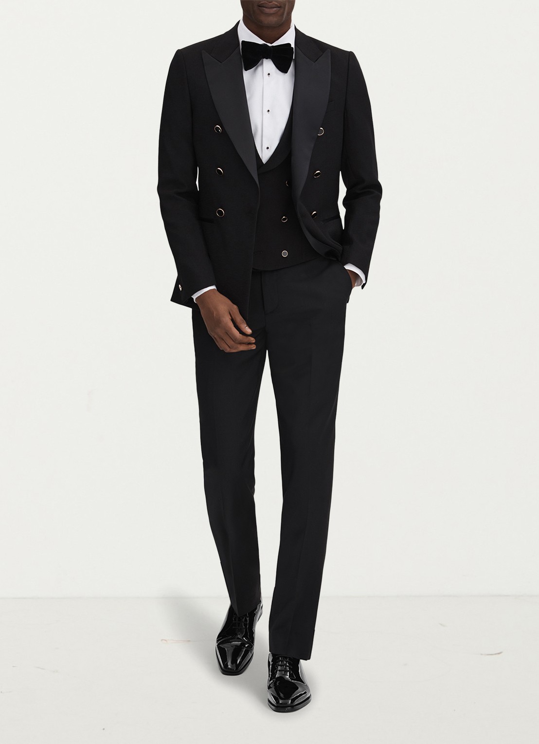 Reiss Mead veterschoen van lakleer - voorkant 4 black / zwart