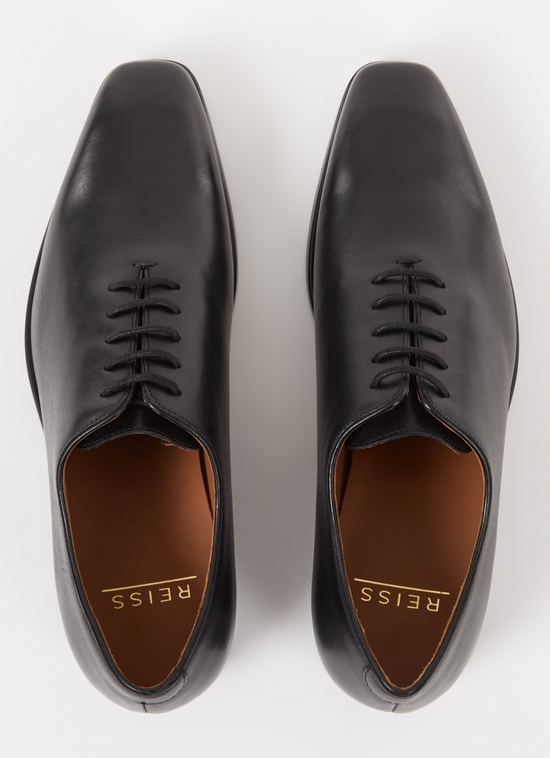 Reiss Mead veterschoen van leer - detail 4 zwart