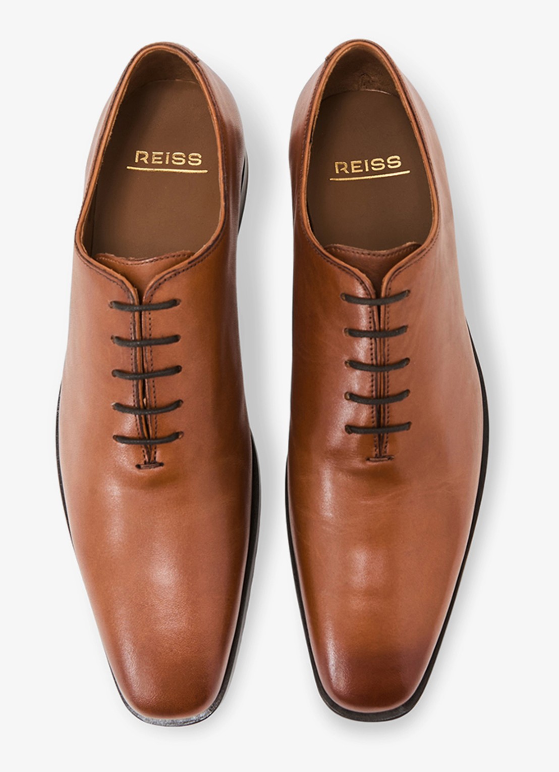 Reiss Mead veterschoen van leer - detail 3 bruin