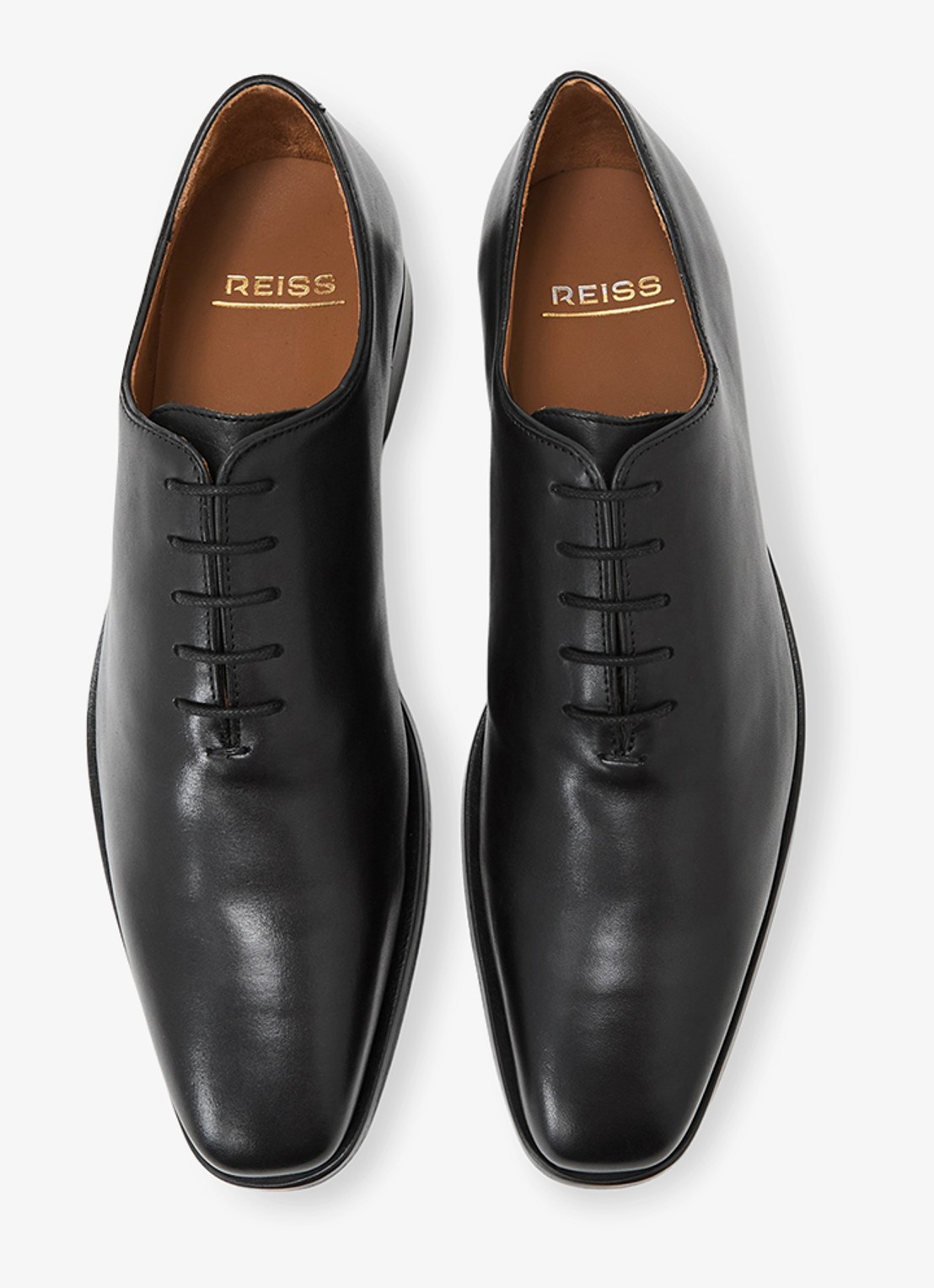 Reiss Mead veterschoen van leer - detail 4 zwart