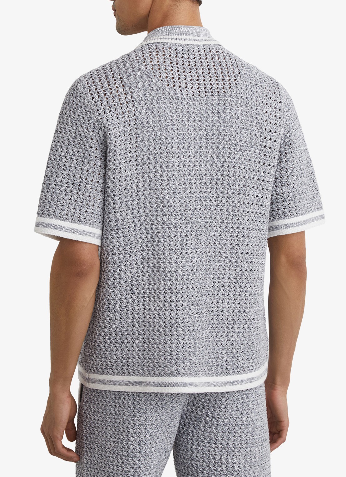 Reiss Meadows overhemd van chrochet - achterkant 5 blauwgrijs