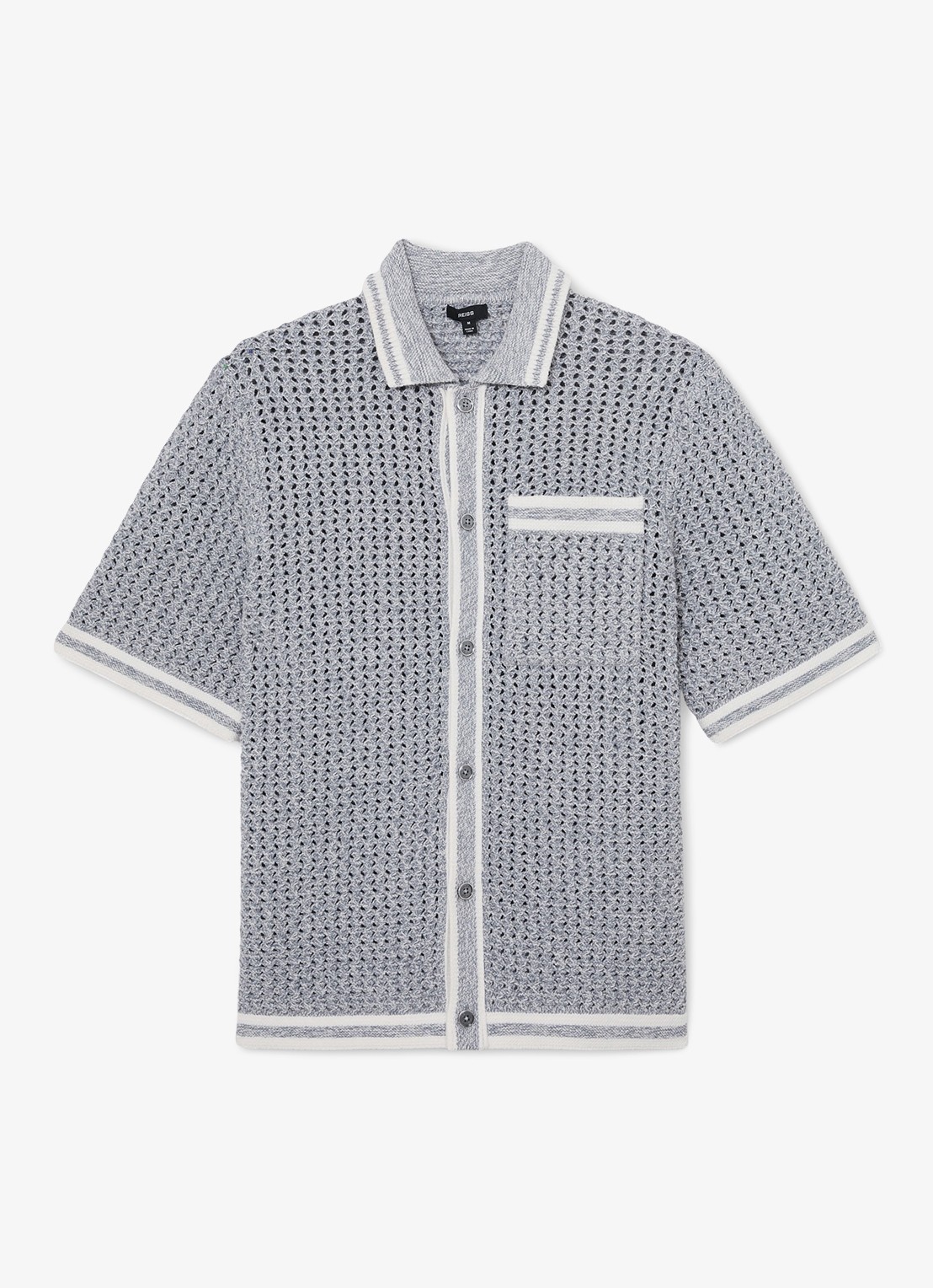 Reiss Meadows overhemd van chrochet - voorkant 6 blauwgrijs