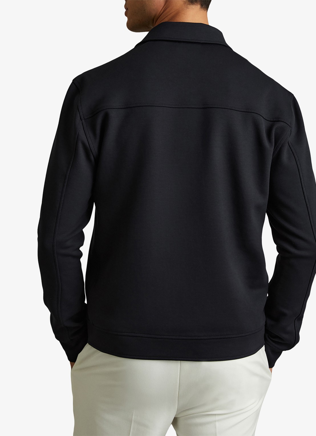 Reiss Medina jack van jersey met borstzakken - achterkant 3 donkerblauw