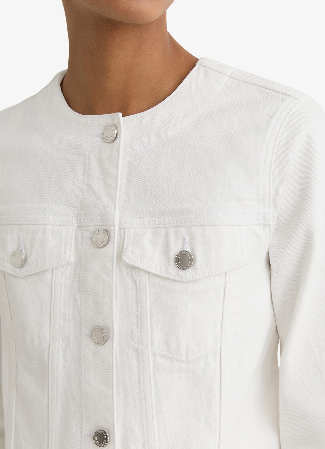 Reiss Medora jack van denim met borstzakken - detail 3 wit