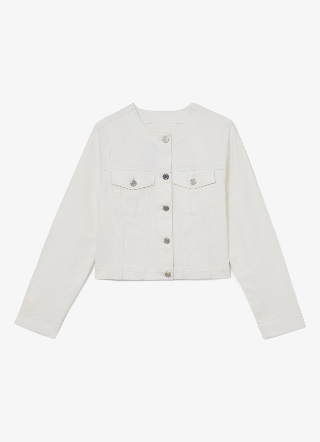 Reiss Medora jack van denim met borstzakken - voorkant 5 wit