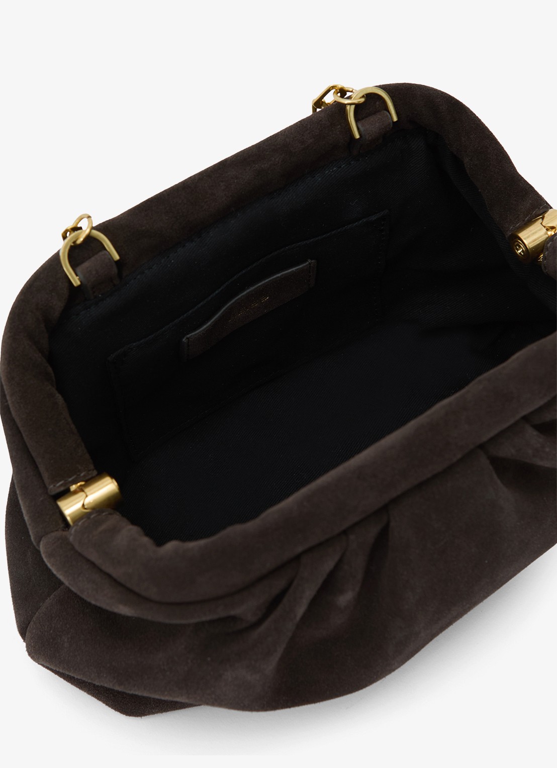 Reiss Mia clutch van suède met afneembare schouderriem - detail 6 bruin
