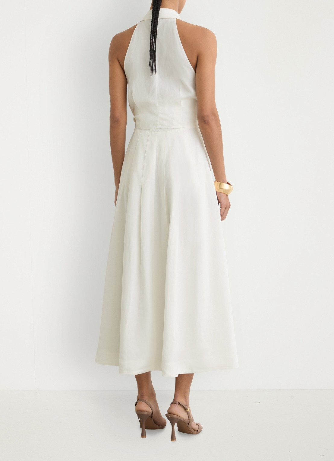 Reiss Midi jurk met halter - achterkant 7 wit