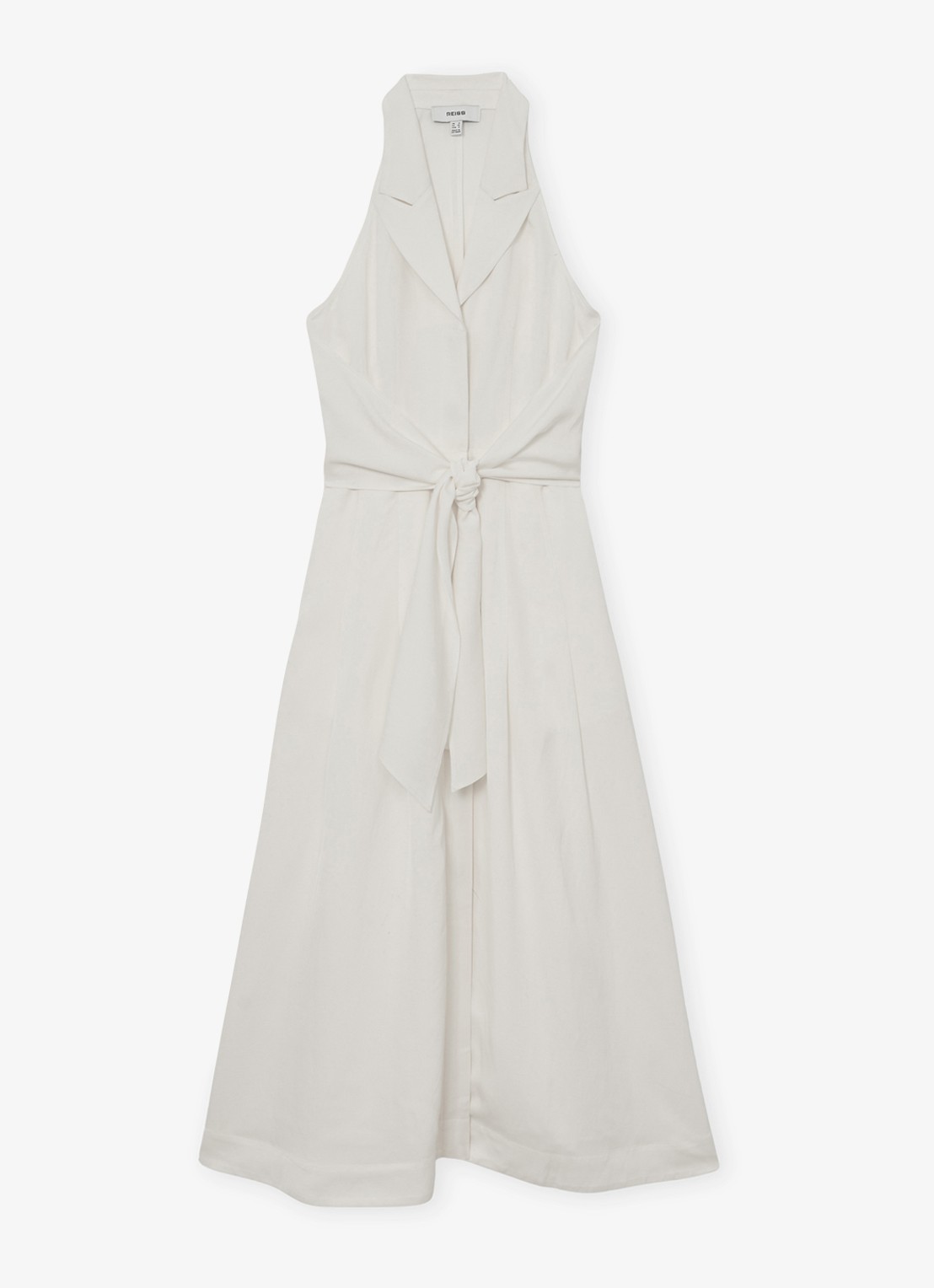 Reiss Midi jurk met halter - voorkant 5 wit