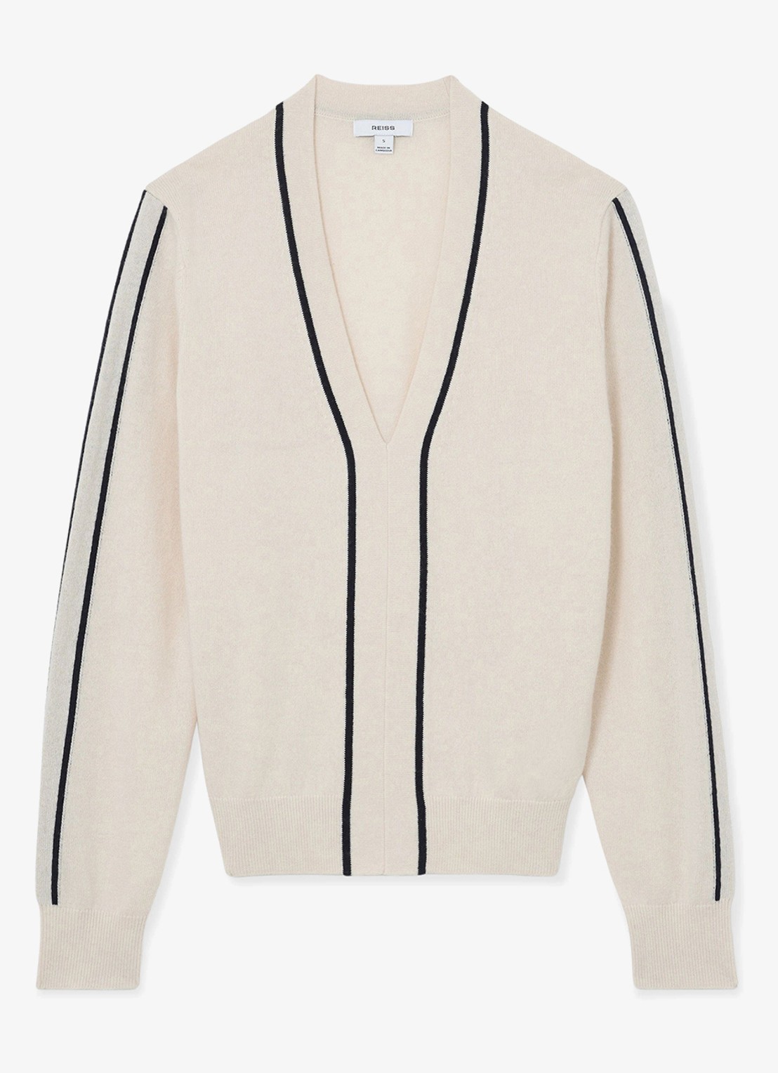 Reiss Mila fijngebreide trui in kasjmierblend - voorkant 2 beige