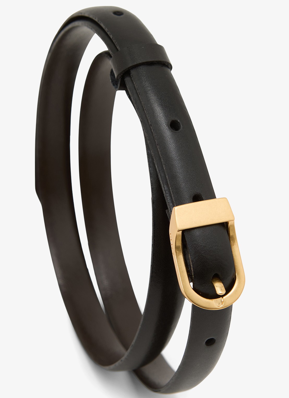 Reiss Mila riem van leer  - detail zwart