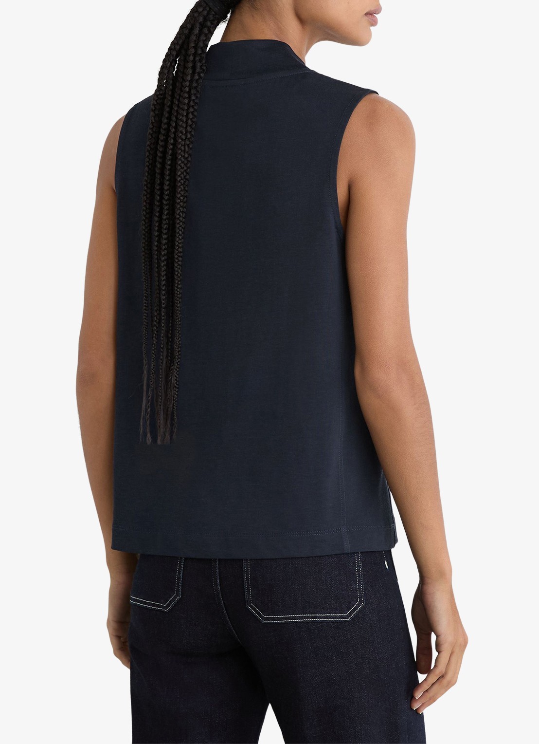 Reiss Miley top met V-hals - achterkant 4 donkerblauw
