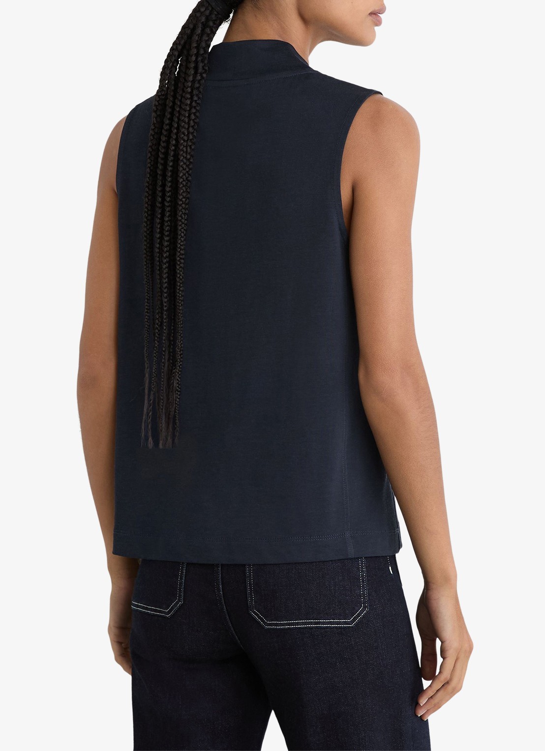 Reiss Miley top met V-hals - achterkant 4 donkerblauw