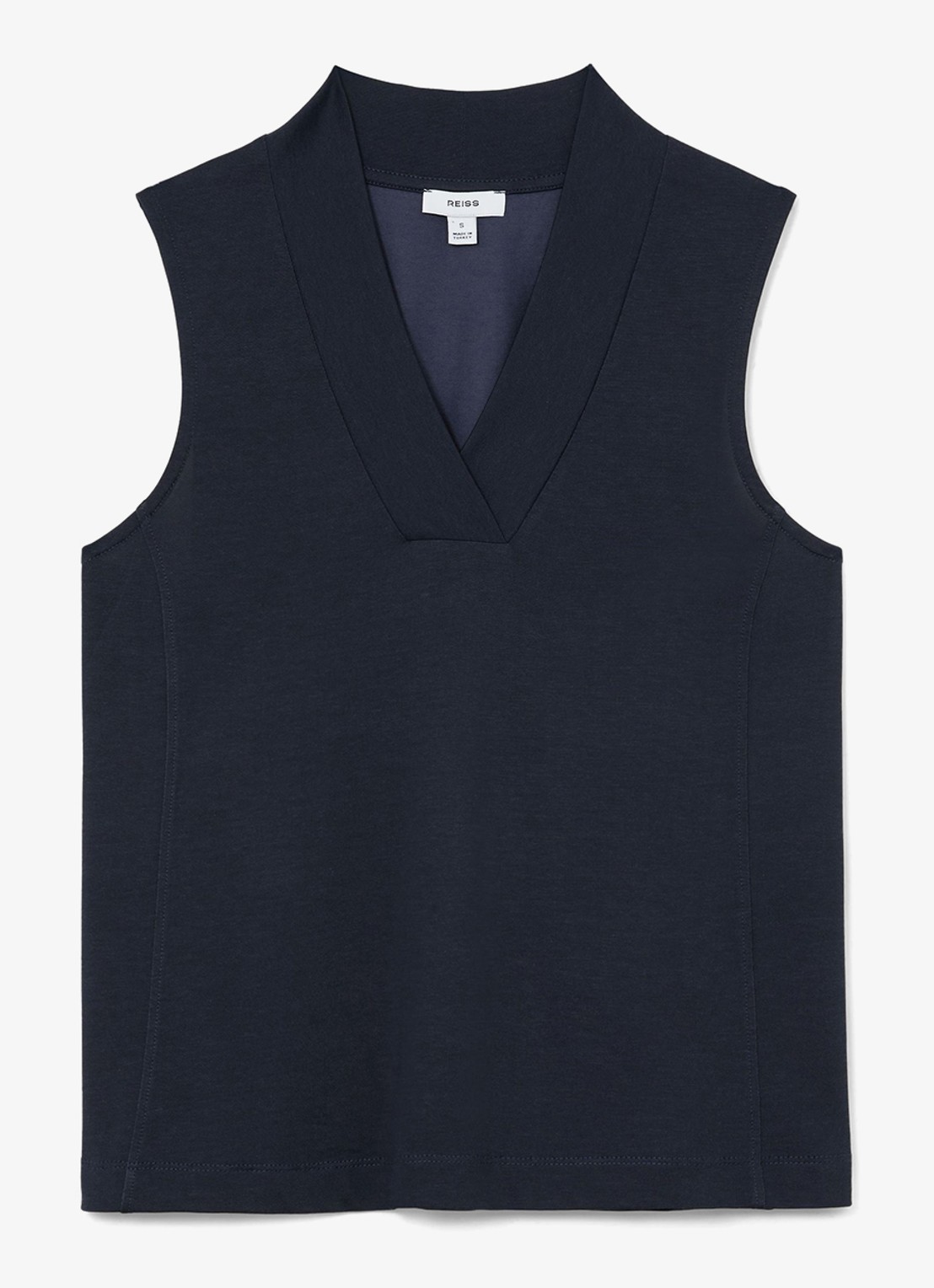 Reiss Miley top met V-hals - voorkant 5 donkerblauw