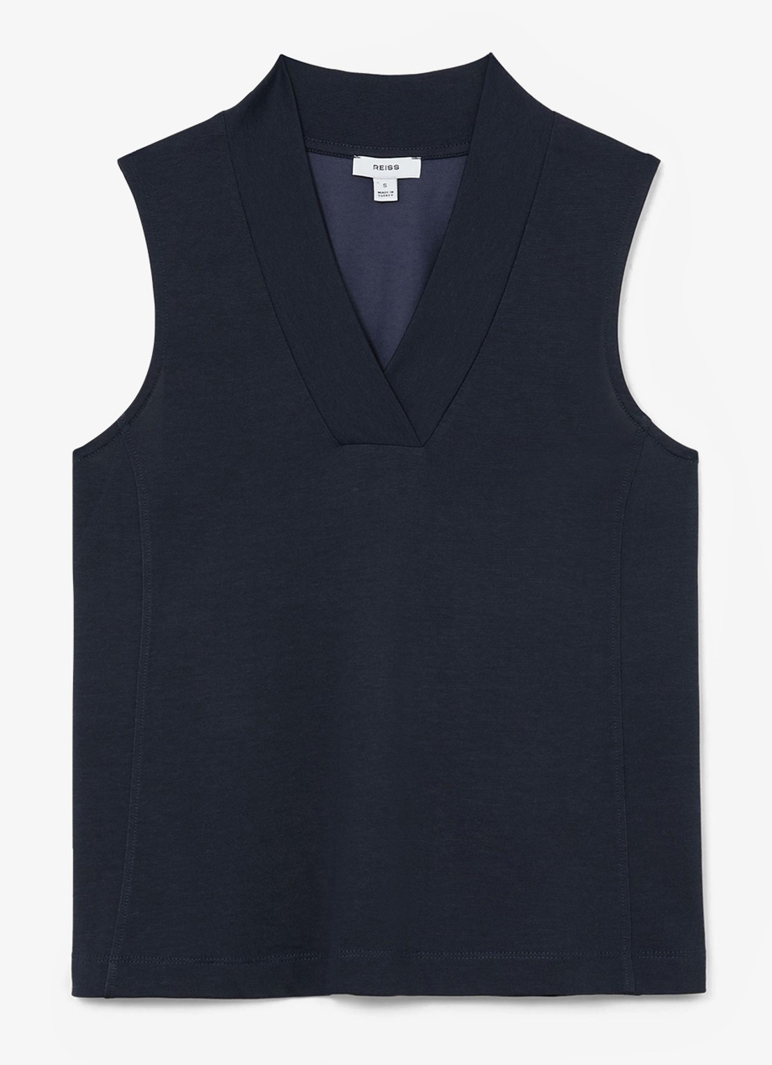 Reiss Miley top met V-hals - voorkant 5 donkerblauw