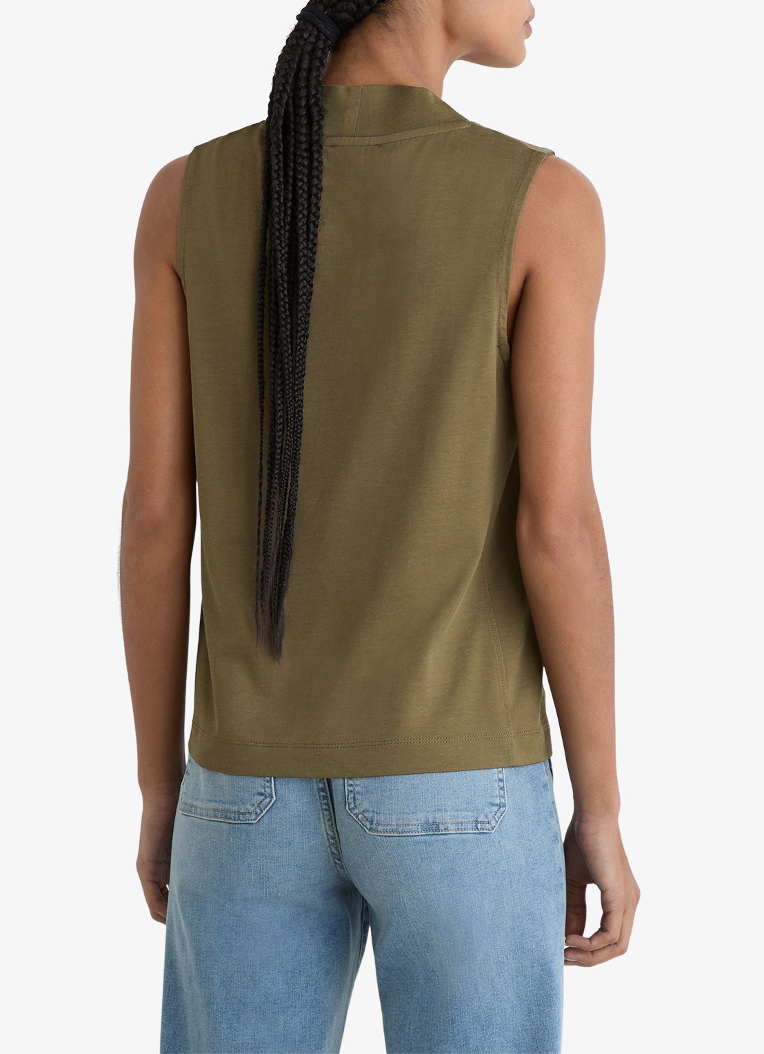 Reiss Miley top met V-hals - achterkant 6 khaki