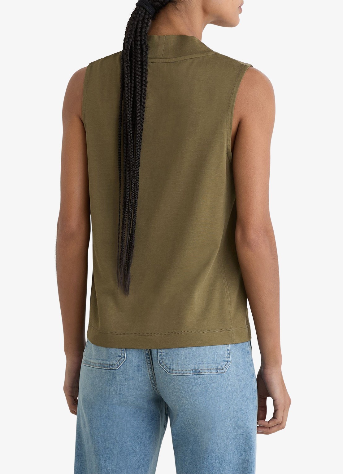 Reiss Miley top met V-hals - achterkant 3 khaki
