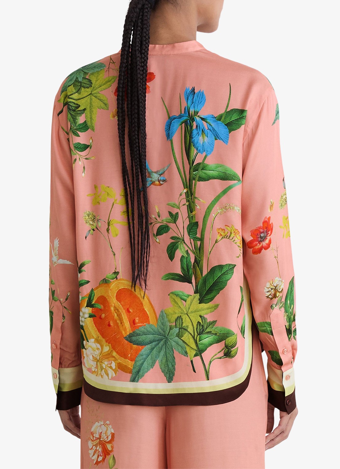 Reiss Milos blouse met print - achterkant 6 oudroze
