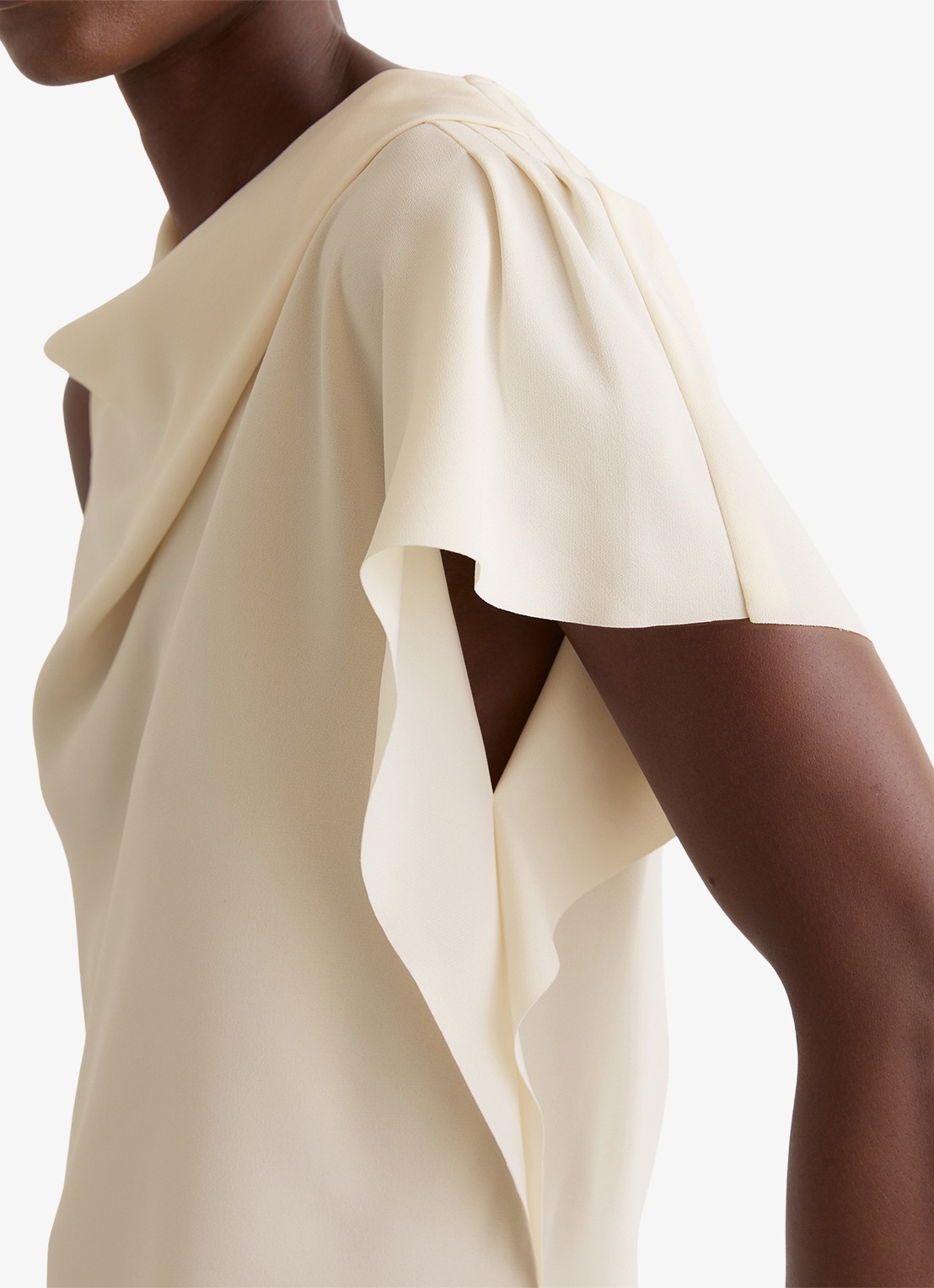 Reiss Natalie top met gedrapeerd detail - detail 5 beige