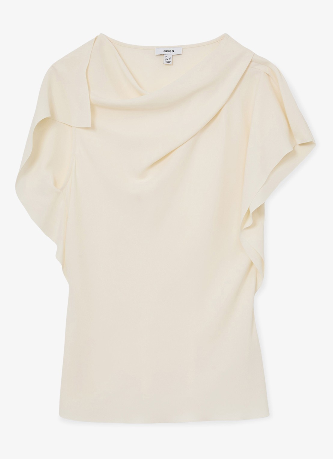 Reiss Natalie top met gedrapeerd detail - voorkant 2 beige