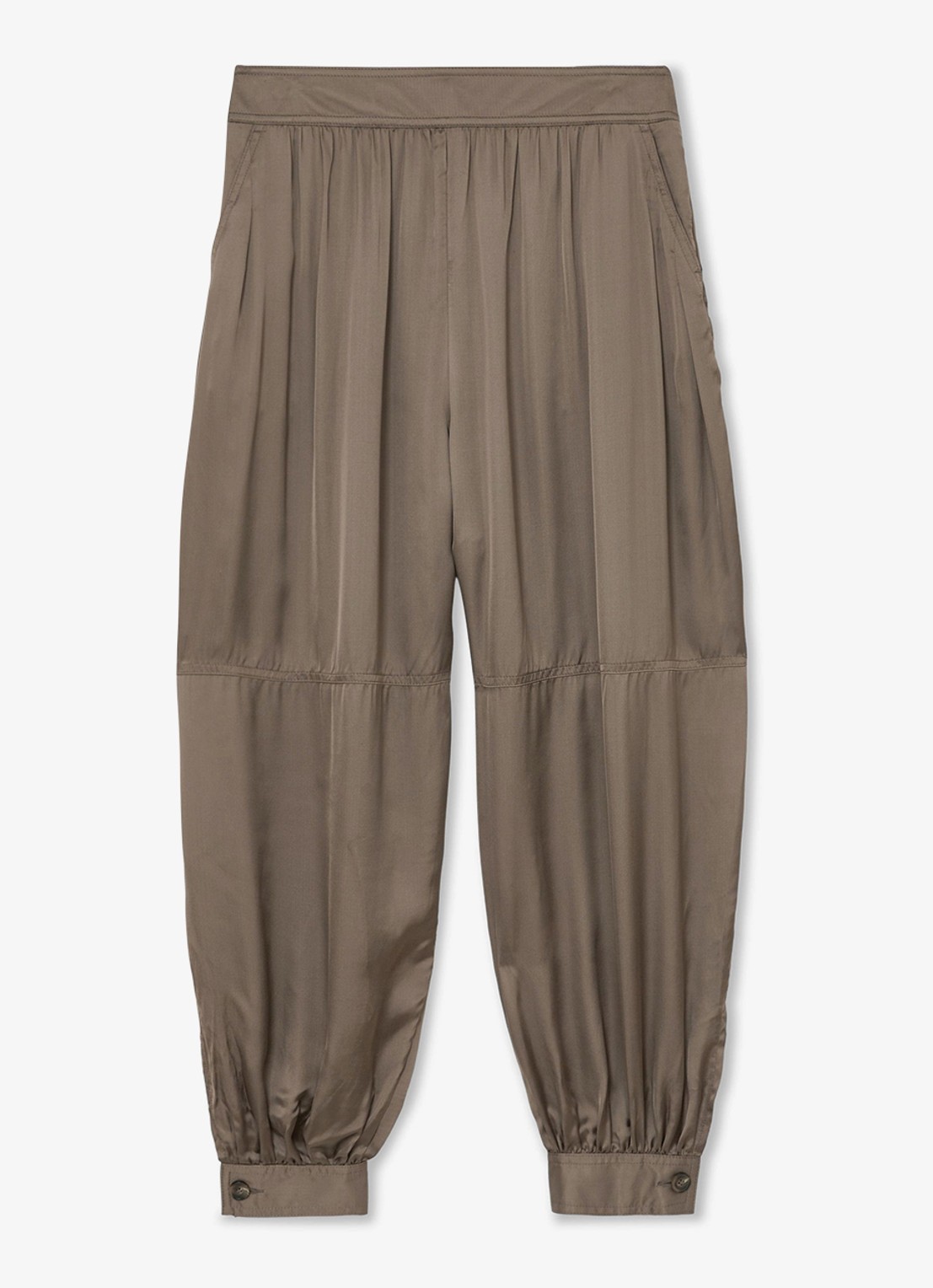 Reiss Neave high waist  tapered fit pantalon met plooien - voorkant 6 beige
