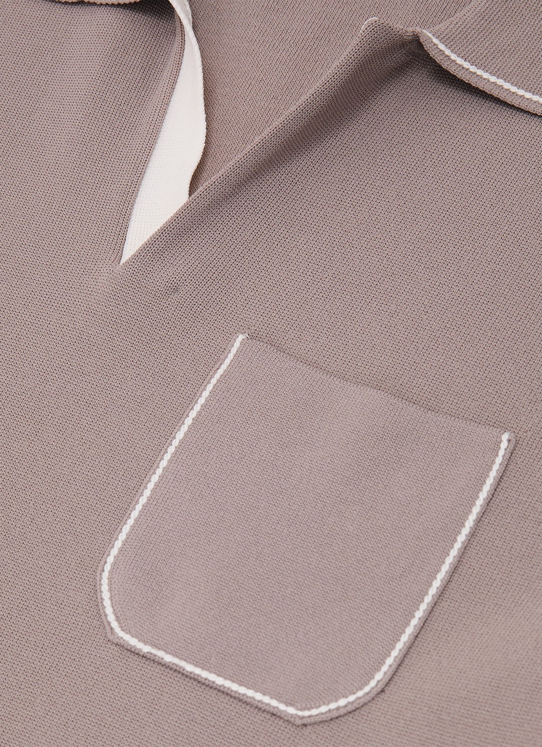 Reiss Newbury regular fit polo met borstzak  - detail 3 taupe