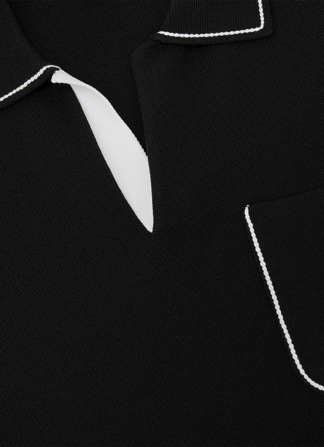 Reiss Newbury regular fit polo met borstzak  - detail 4 black / zwart