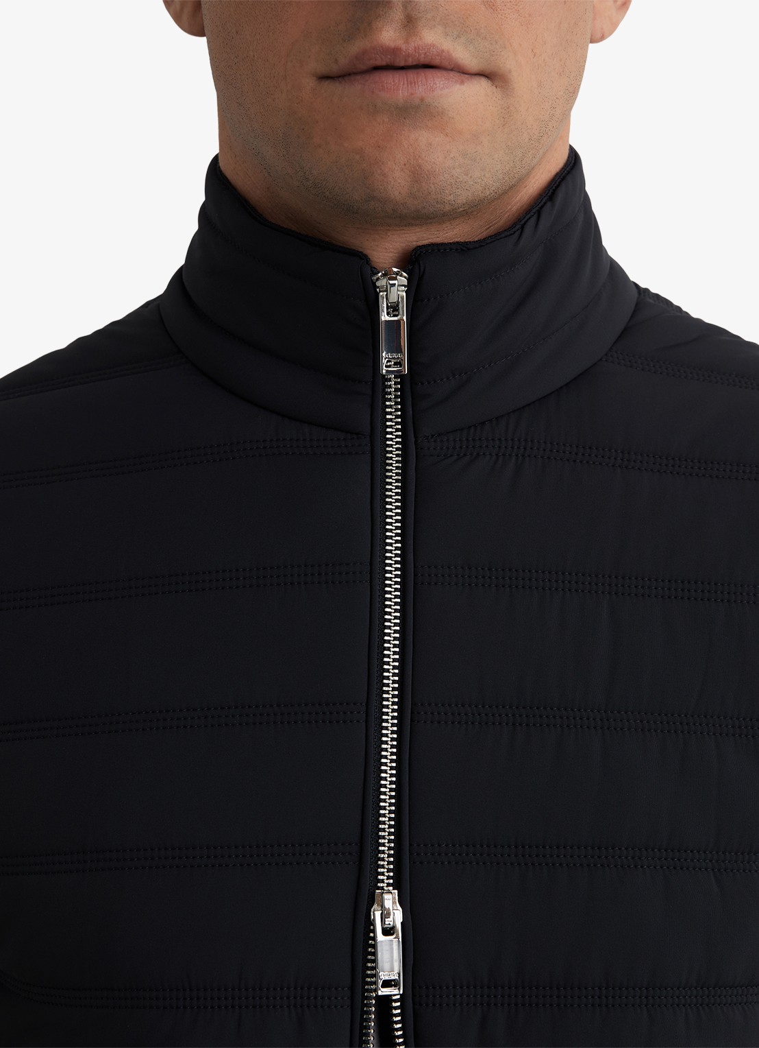 Reiss Newford bodywarmer in wolblend met opstaande kraag en steekzakken - detail 5 donkerblauw