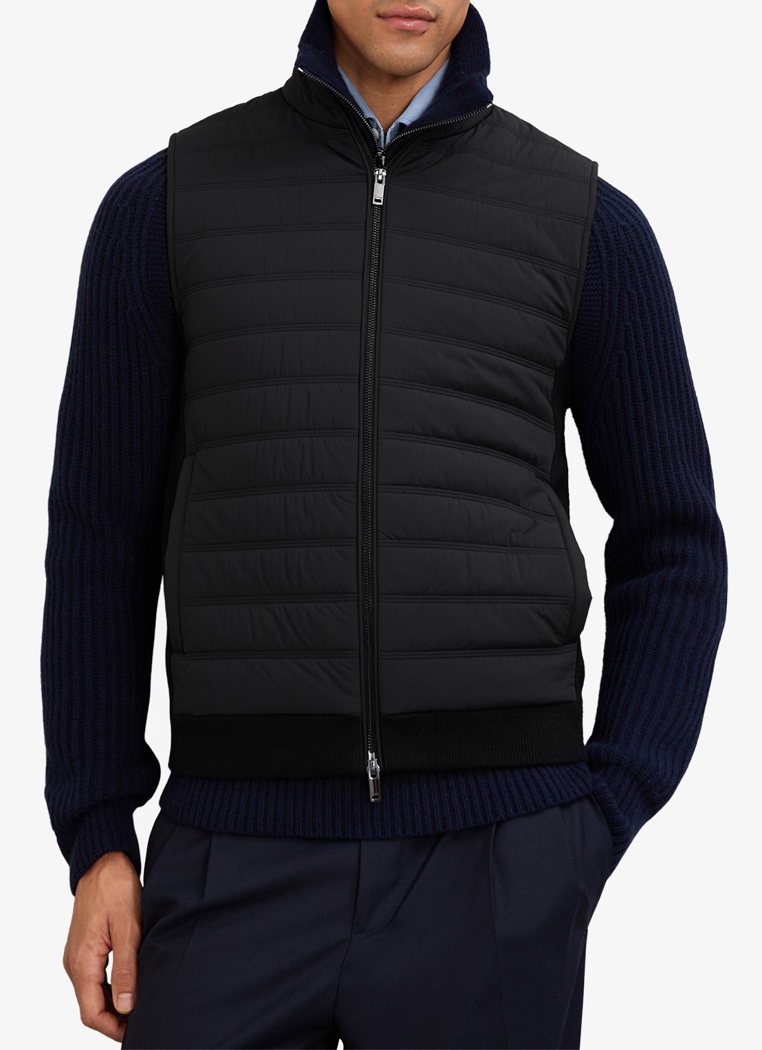 Reiss Newford bodywarmer met steekzakken - detail 4 black / zwart