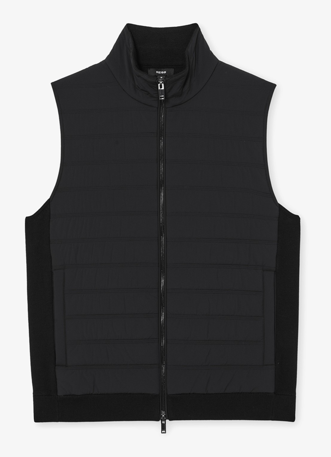 Reiss Newford bodywarmer met steekzakken - voorkant black / zwart