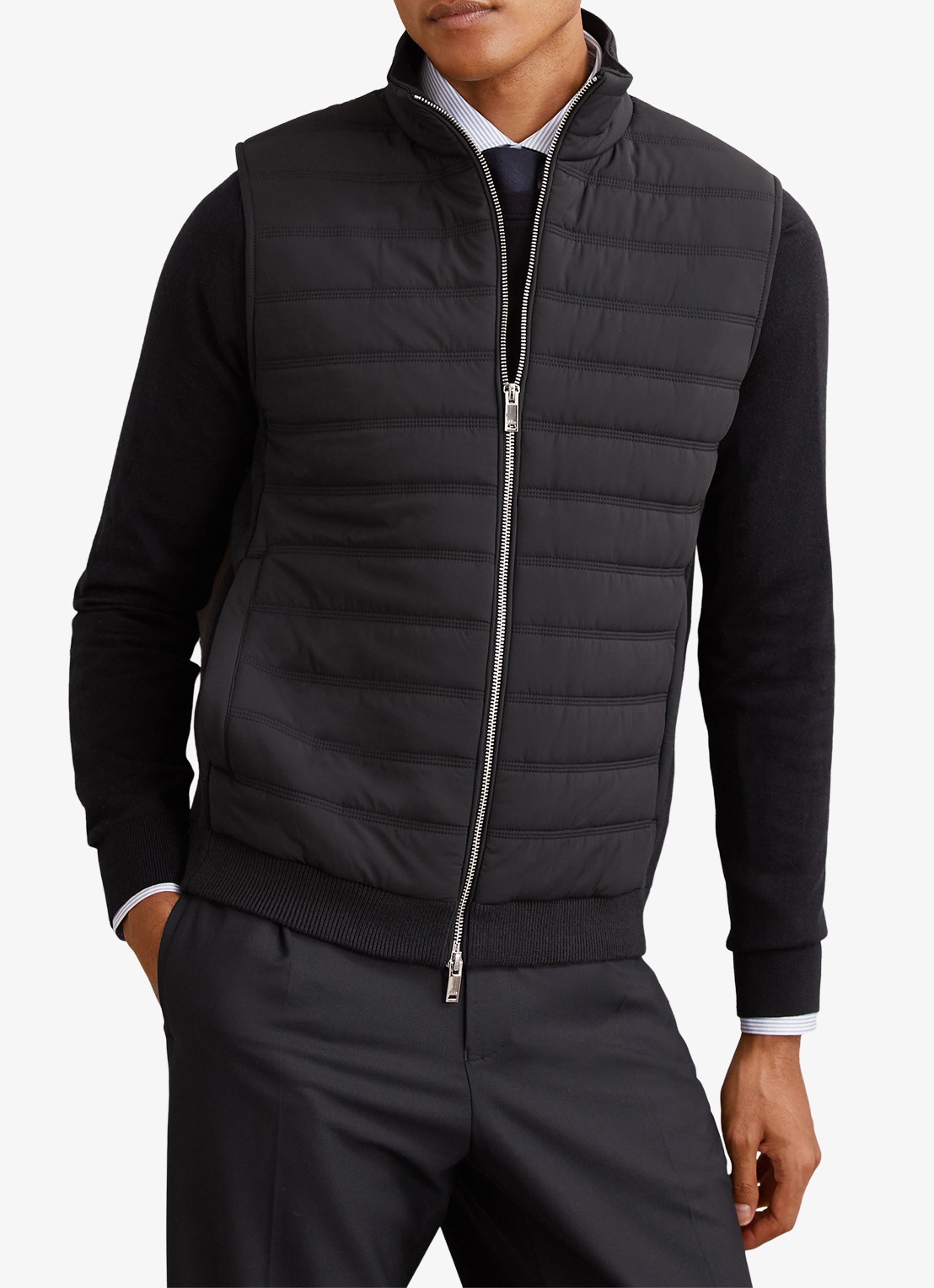 Reiss Newford bodywarmer met steekzakken - detail 2 navy / blauw