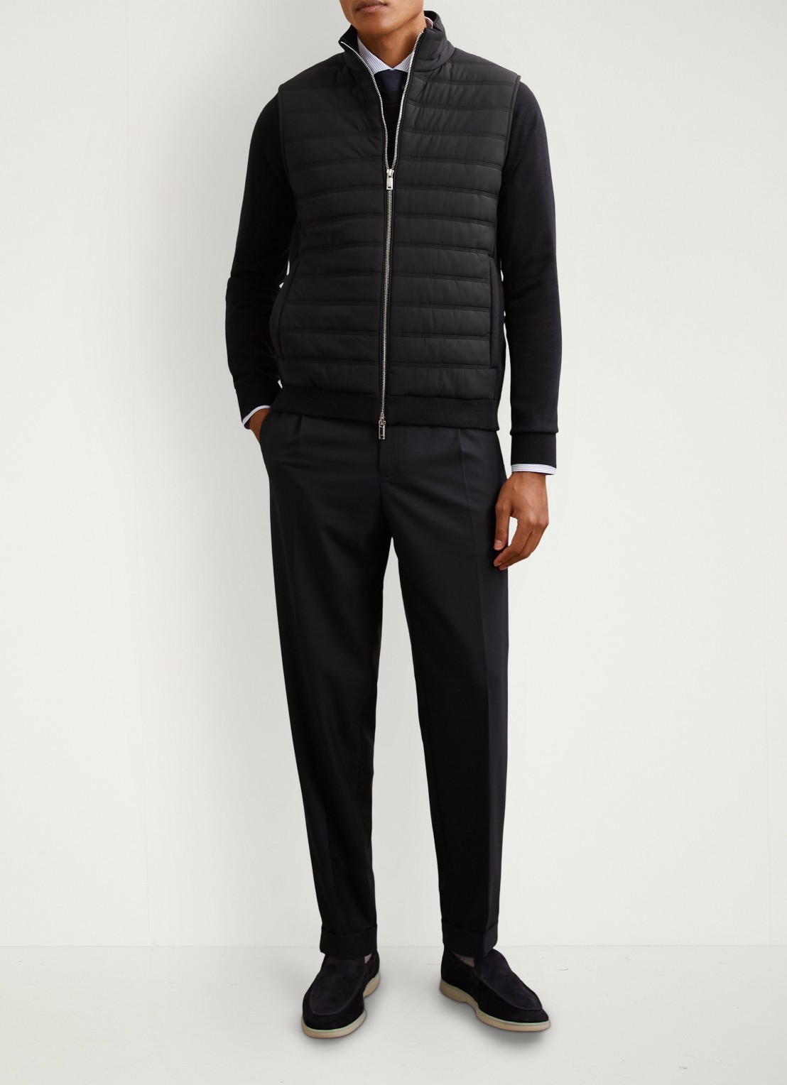 Reiss Newford bodywarmer met steekzakken - voorkant 6 navy / blauw
