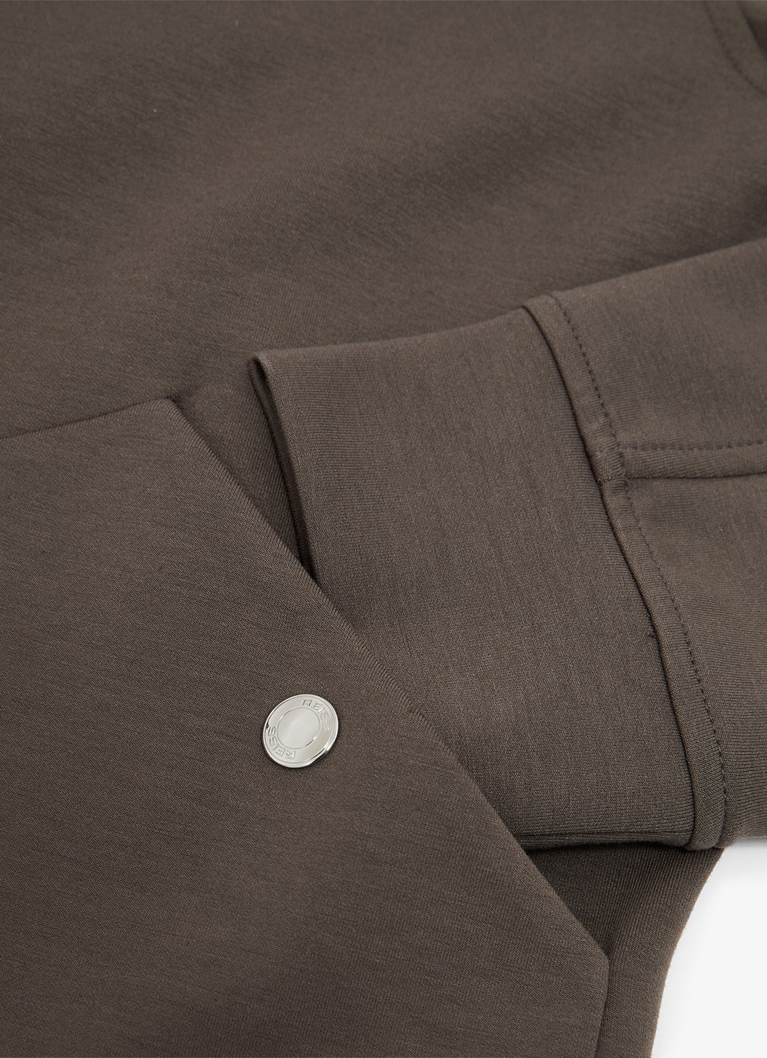 Reiss Newland sweatshirt met rits en opgestikte zakken - detail 7 lichtbruin