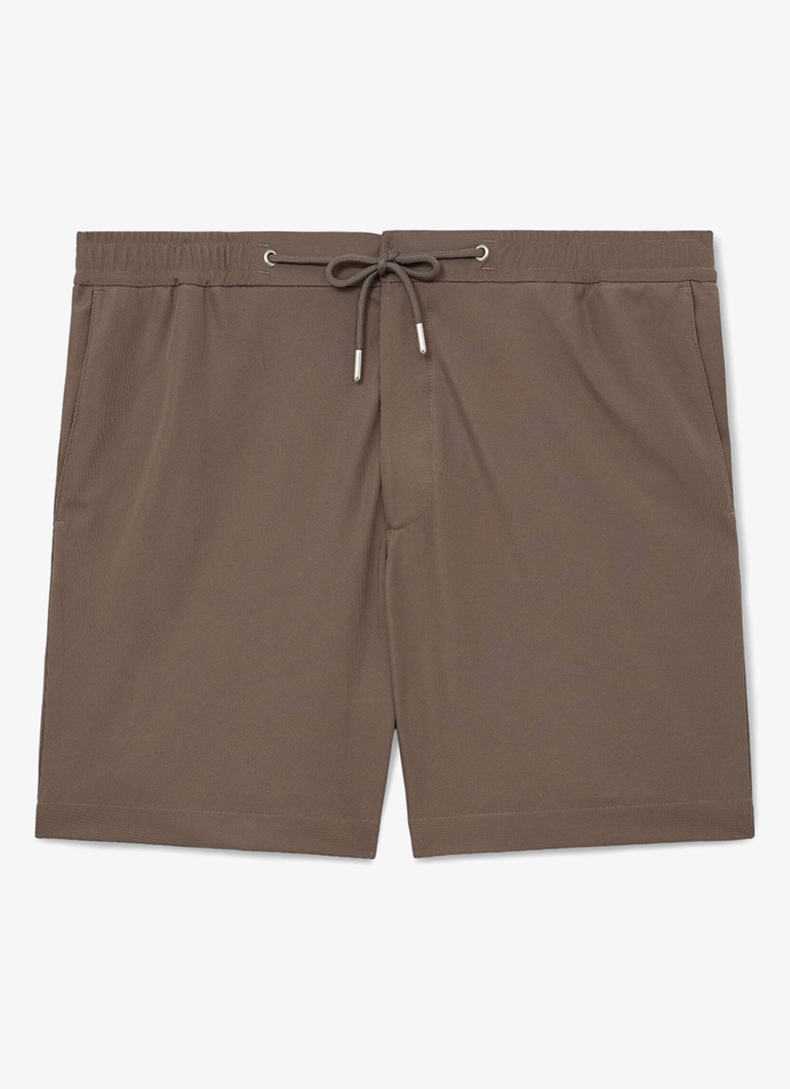 Reiss Newmark straight fit korte broek met steekzakken - voorkant 2 bruin