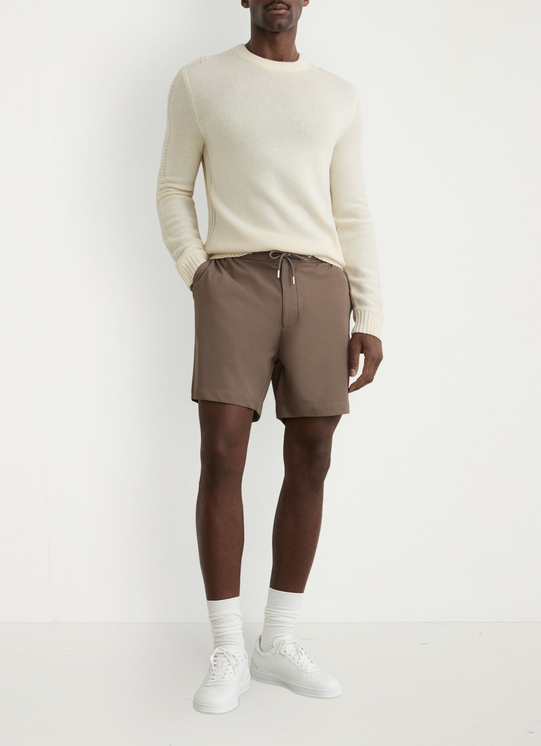 Reiss Newmark straight fit korte broek met steekzakken - voorkant 3 bruin