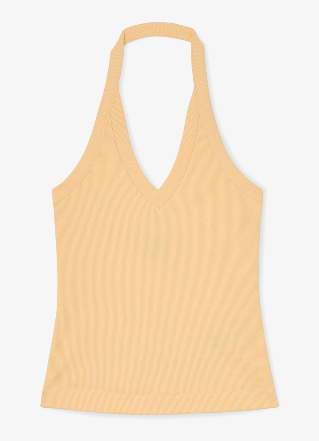Reiss Nina top met ribstructuur - voorkant orange