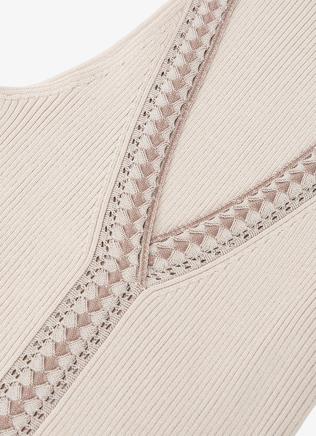 Reiss Nora top met ribstructuur - detail 6 creme