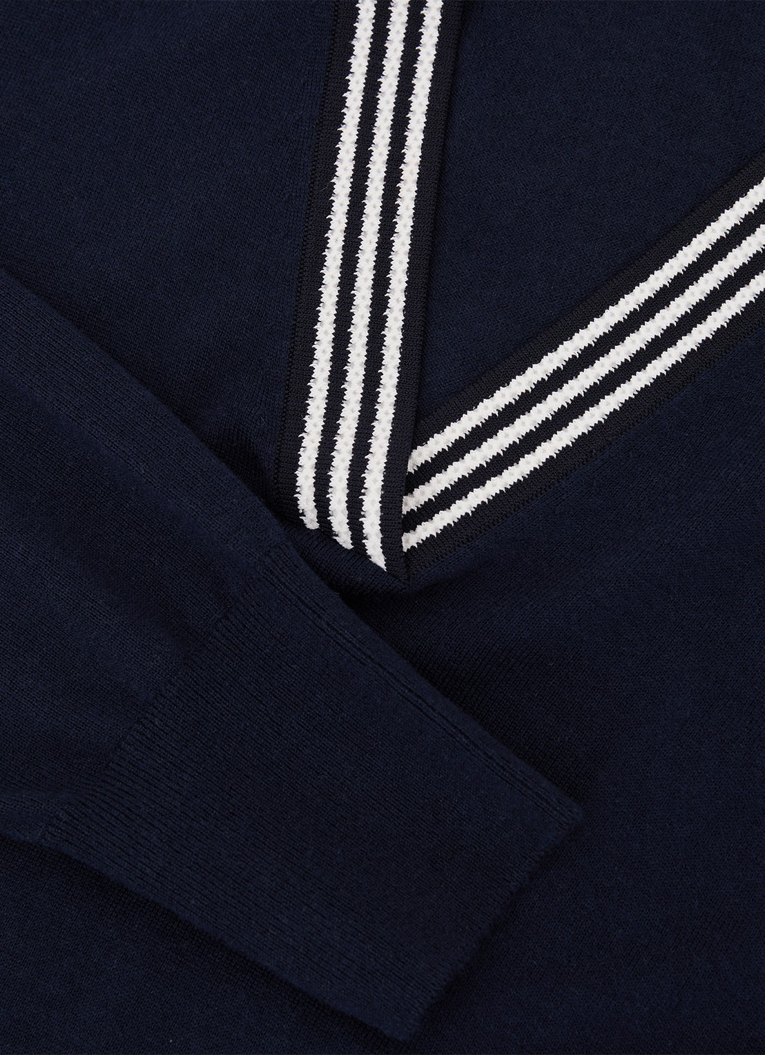 Reiss Nova fijngebreide trui van merino wol - detail 5 donkerblauw