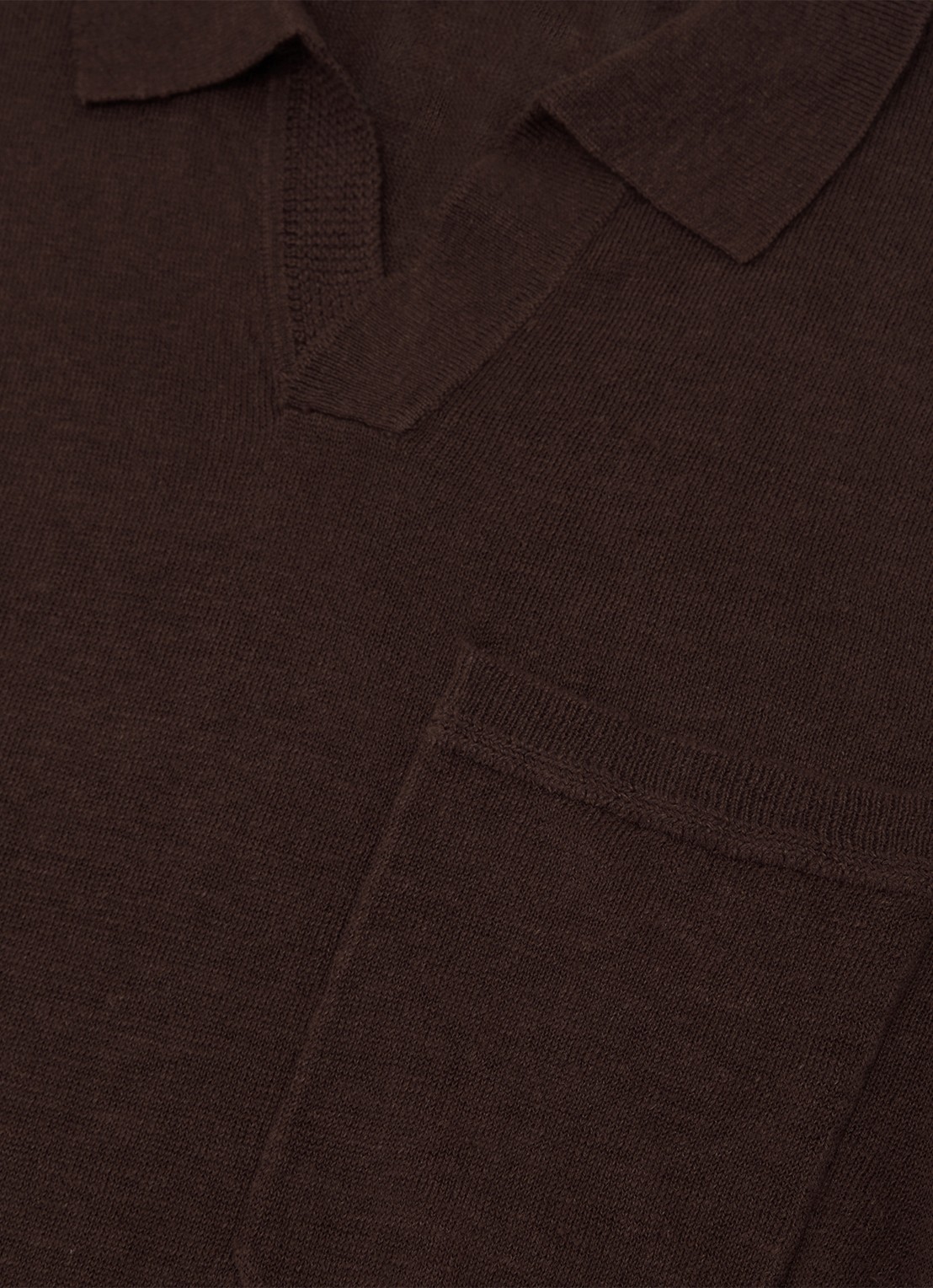 Reiss Oaklands regular fit polo van linnen - detail 3 chocoladebruin