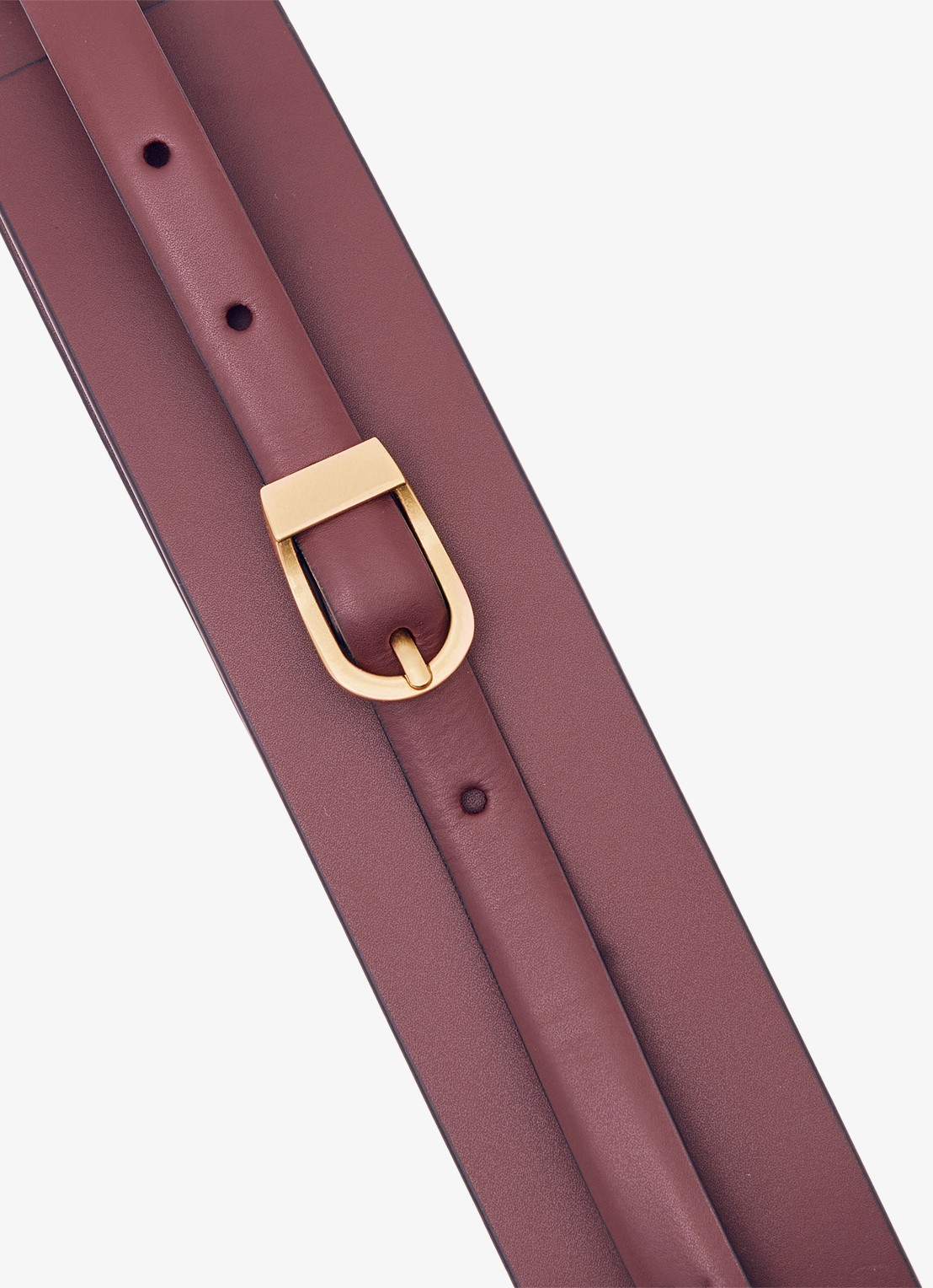 Reiss Odell tailleriem van leer  - detail 3 roodbruin
