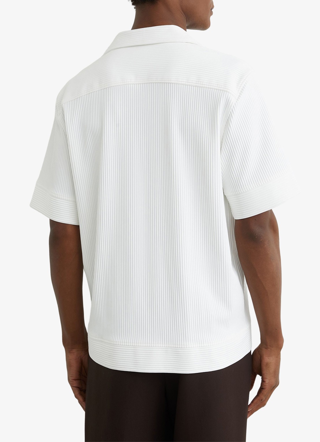 Reiss Odessa regular fit overhemd met structuur - achterkant 4 white / wit