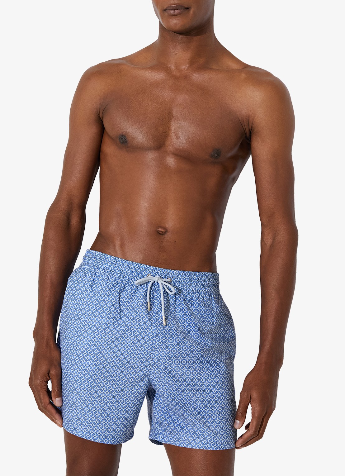 Reiss Orient zwemshort met grafische print  - detail 4 blauw