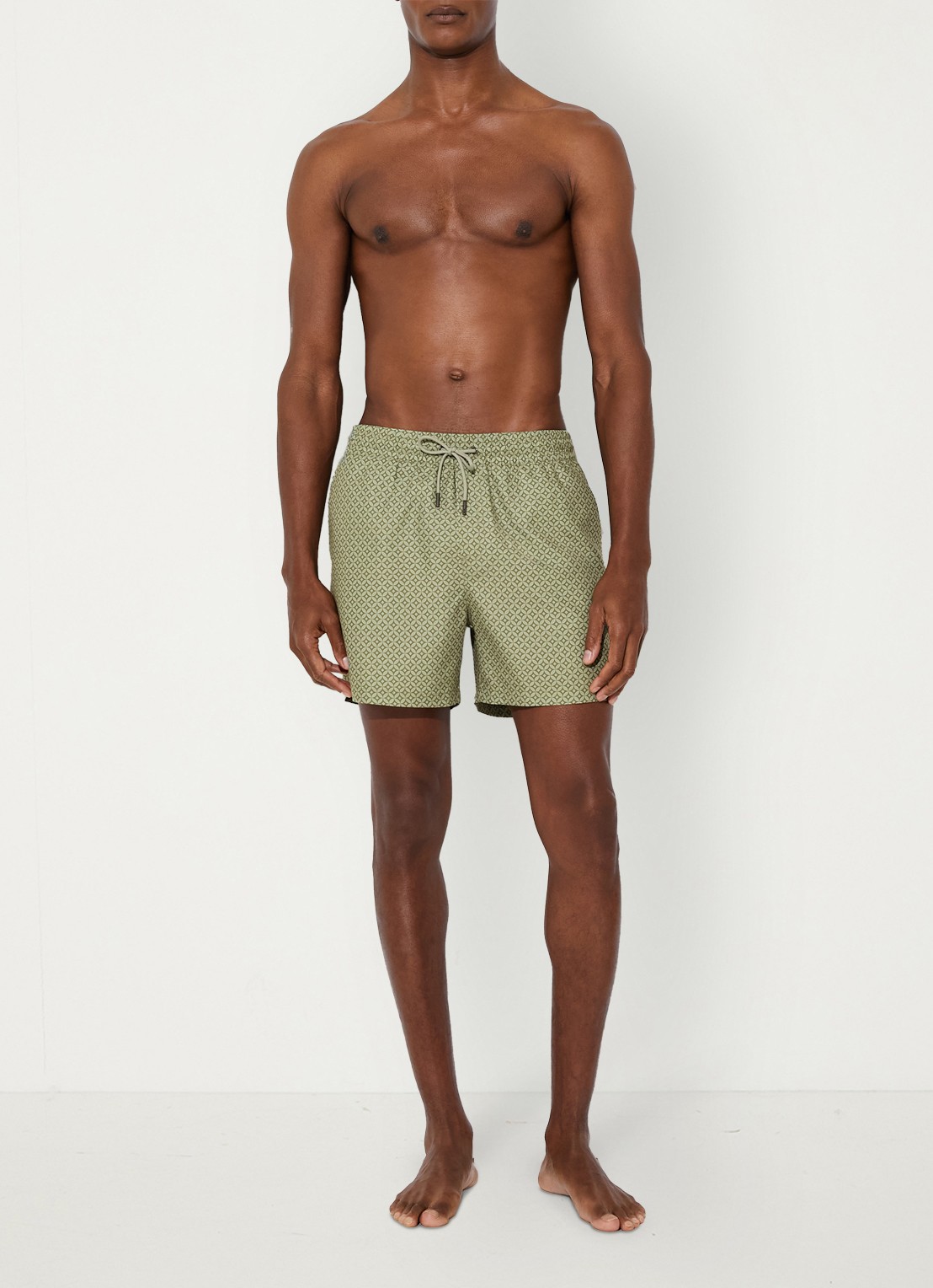 Reiss Orient zwemshort met grafische print  - voorkant 2 groen