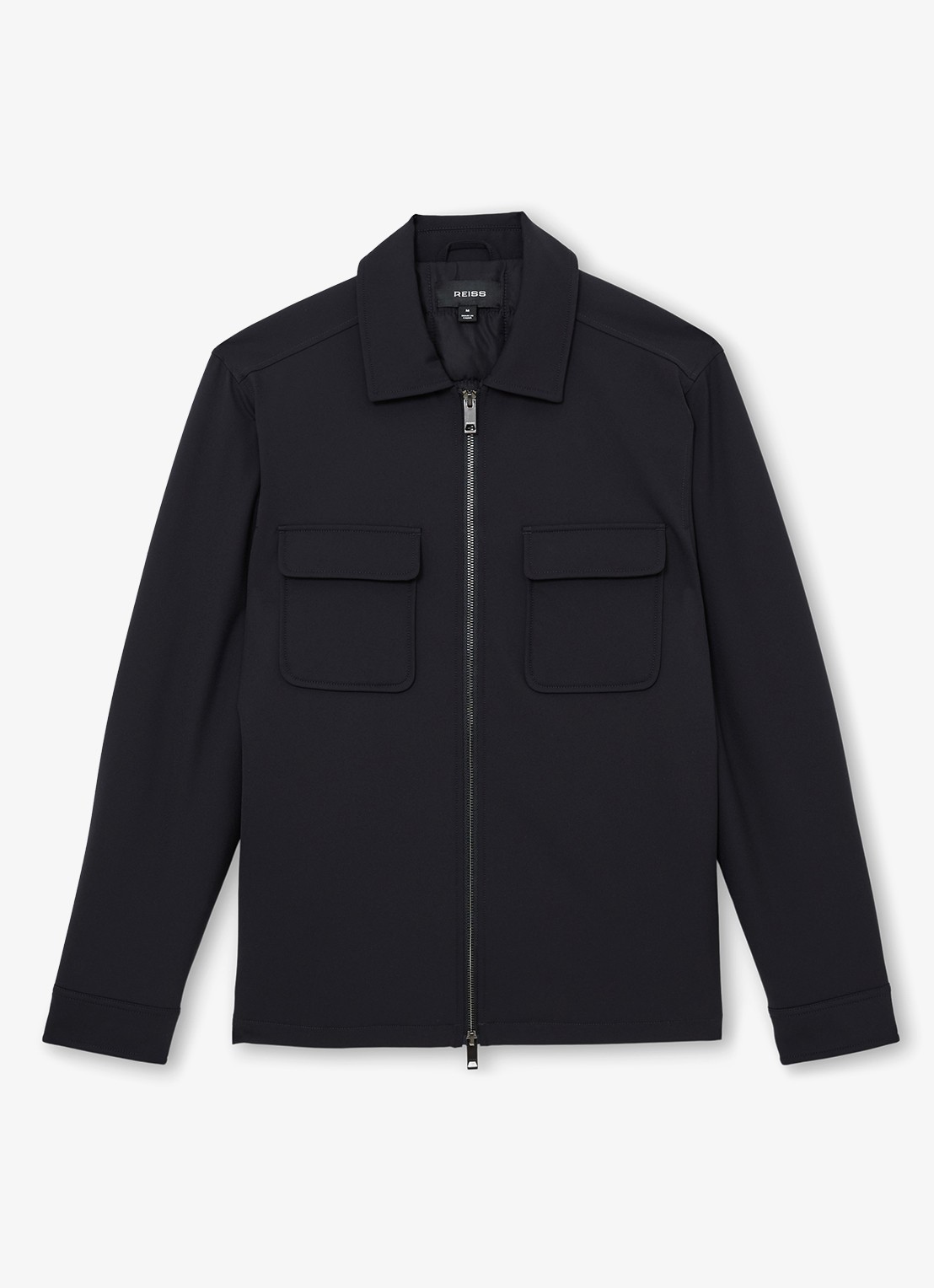 Reiss Oshei overshirt met borstzakken - voorkant 4 donkerblauw