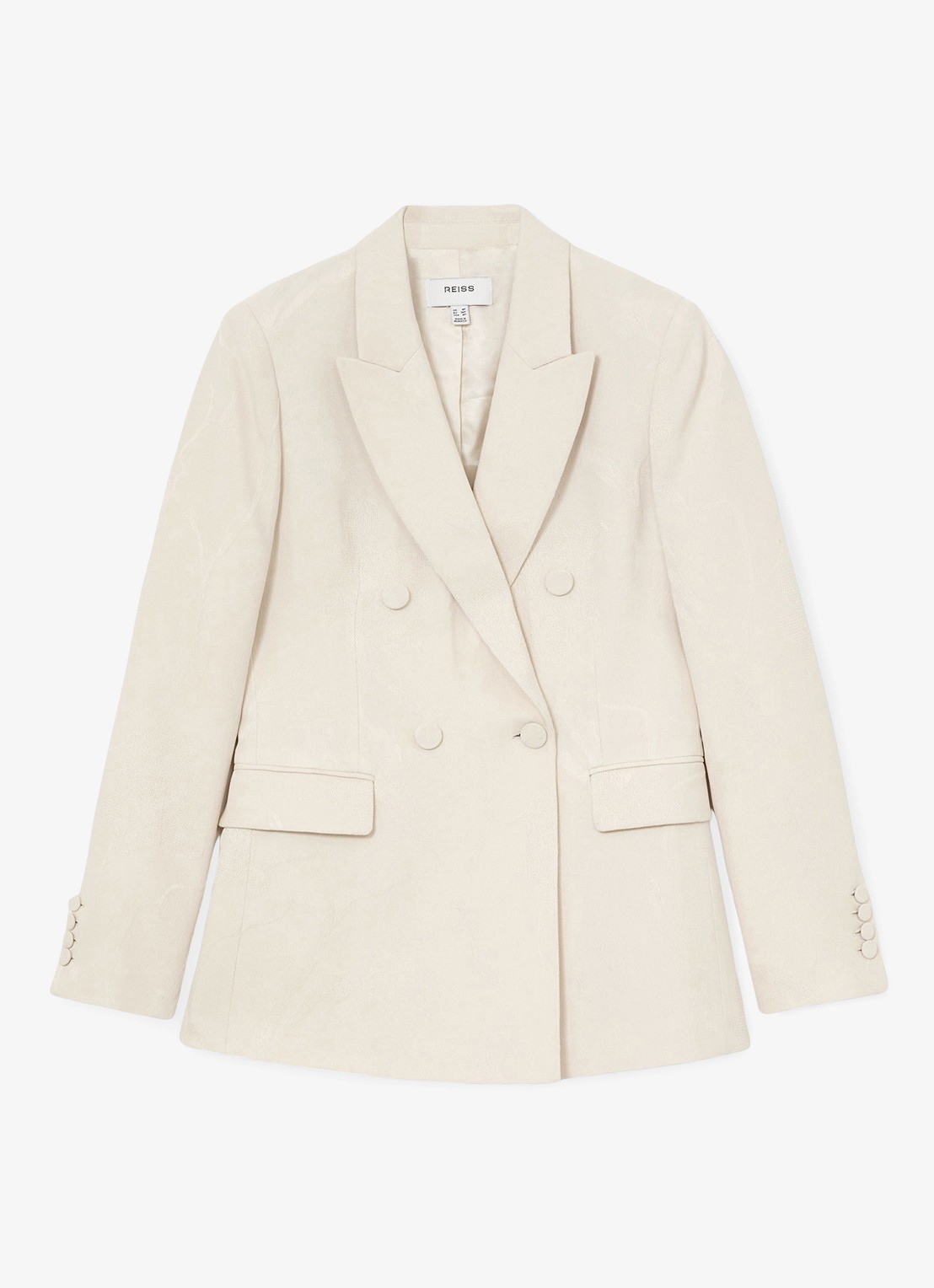 Reiss Ottie double-breasted blazer met klepzakken - voorkant wit