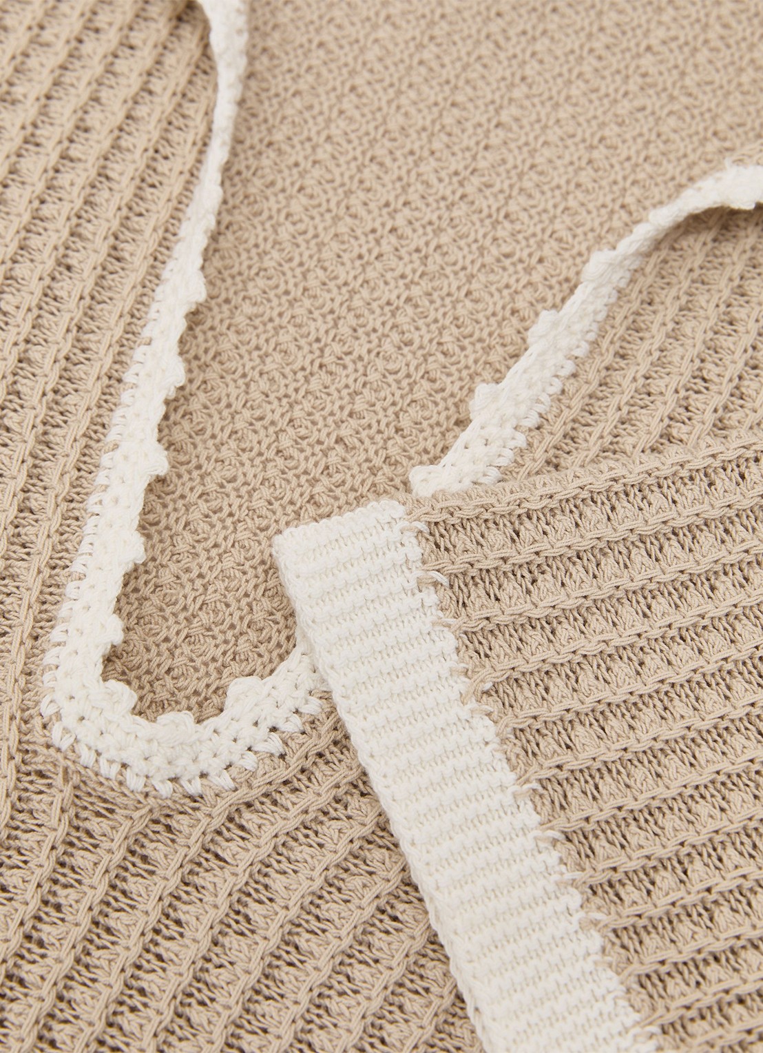 Reiss Ottilie grofgebreide top in linnenblend - detail 4 beige
