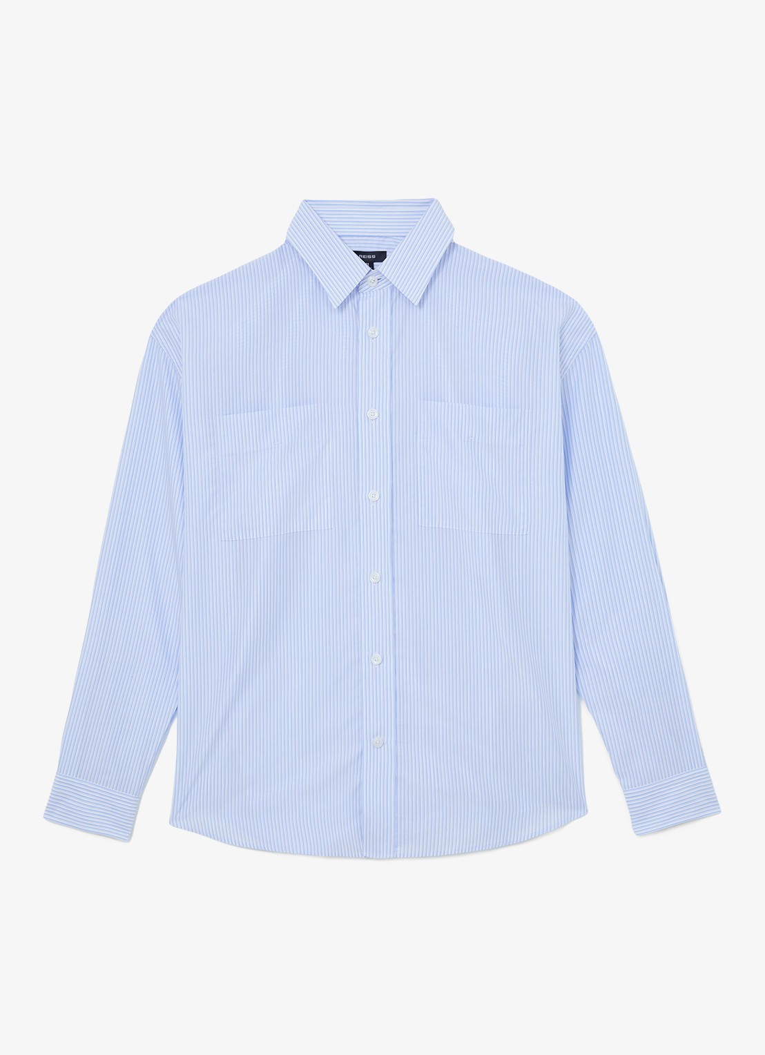 Reiss Ovante overshirt van lyocell - voorkant 5 lichtblauw