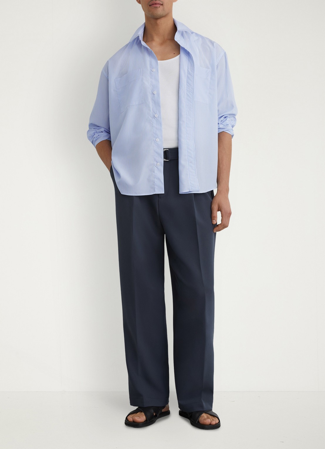 Reiss Ovante overshirt van lyocell - voorkant 6 lichtblauw